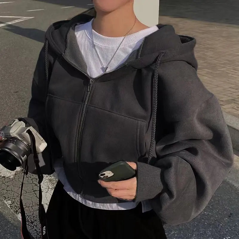 Cropped Hooded Sweatshirt